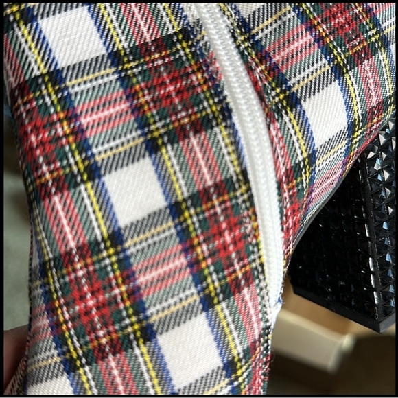 NWT Betsey Johnson Kassie Plaid Beaded Heel Ankle Booties Size 7 | $109 - Picture 8 of 10